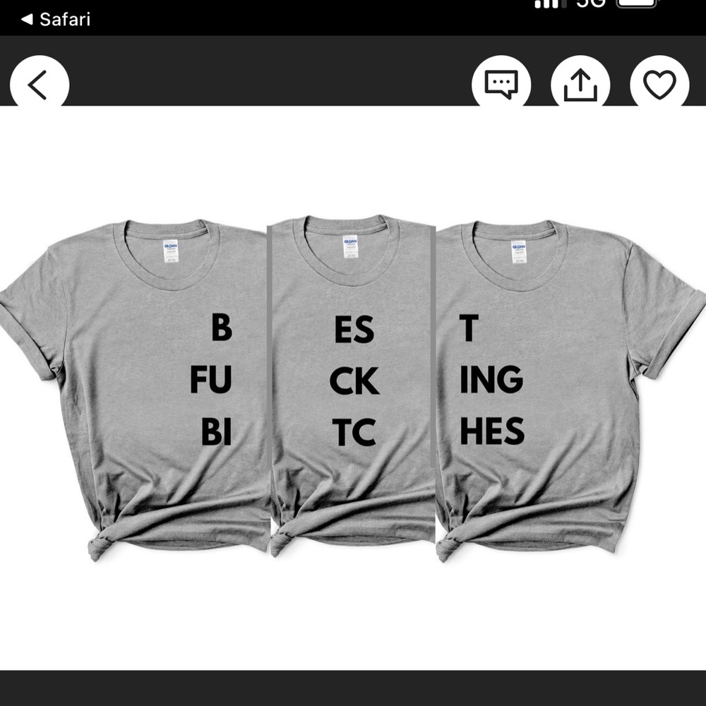 NWOT Set of three bestie tanks “Best F—— Bi——“ :)
